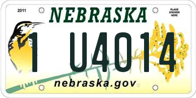NE license plate 1U4014