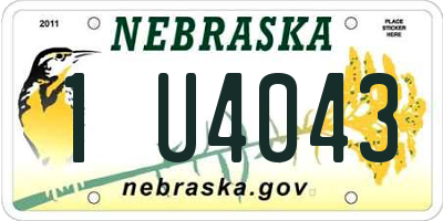 NE license plate 1U4043