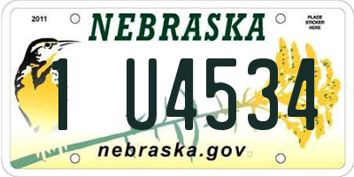 NE license plate 1U4534
