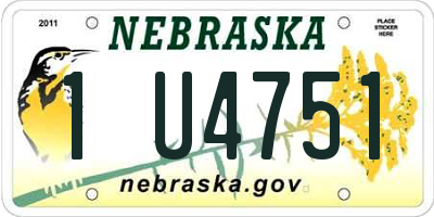 NE license plate 1U4751