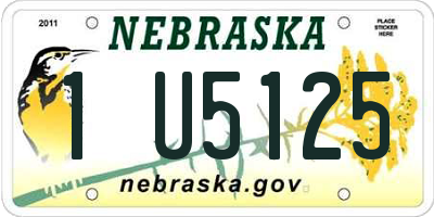 NE license plate 1U5125