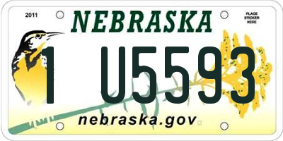 NE license plate 1U5593