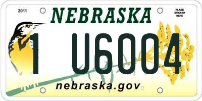 NE license plate 1U6004
