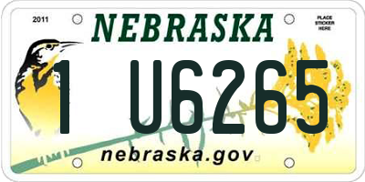 NE license plate 1U6265