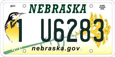 NE license plate 1U6283