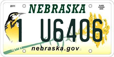 NE license plate 1U6406
