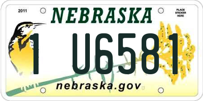 NE license plate 1U6581