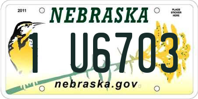 NE license plate 1U6703