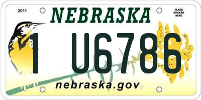 NE license plate 1U6786
