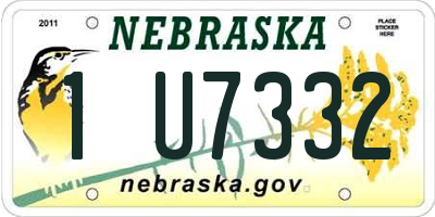 NE license plate 1U7332