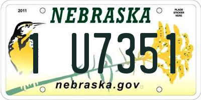 NE license plate 1U7351