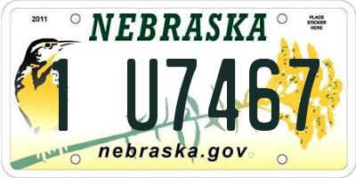 NE license plate 1U7467