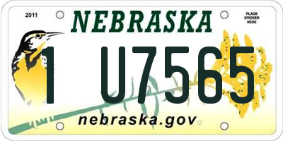 NE license plate 1U7565