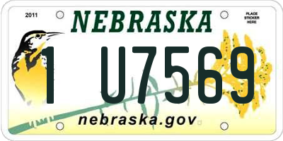 NE license plate 1U7569