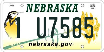 NE license plate 1U7585