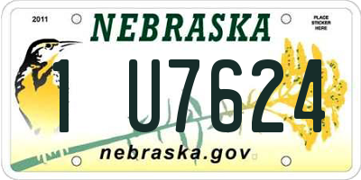 NE license plate 1U7624