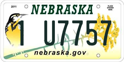 NE license plate 1U7757