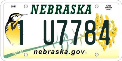 NE license plate 1U7784
