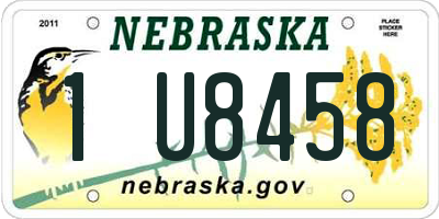 NE license plate 1U8458