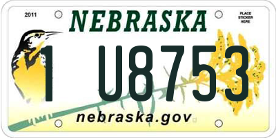 NE license plate 1U8753