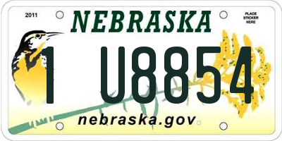 NE license plate 1U8854