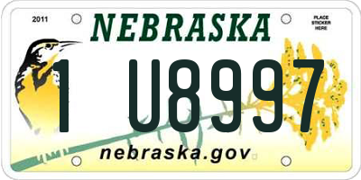 NE license plate 1U8997