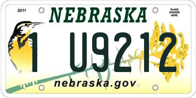 NE license plate 1U9212