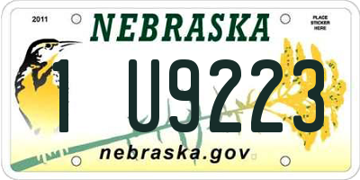 NE license plate 1U9223