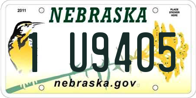 NE license plate 1U9405