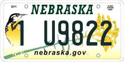 NE license plate 1U9822