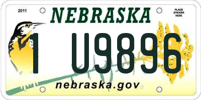 NE license plate 1U9896