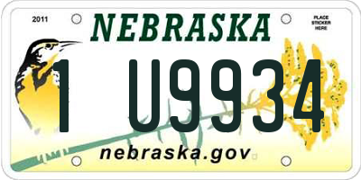 NE license plate 1U9934
