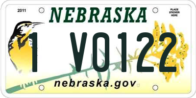 NE license plate 1V0122