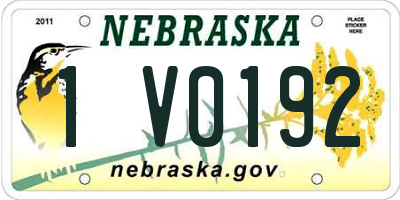 NE license plate 1V0192