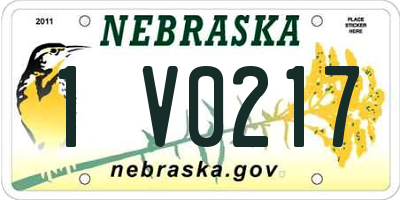 NE license plate 1V0217