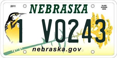 NE license plate 1V0243