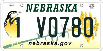 NE license plate 1V0780