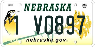 NE license plate 1V0897
