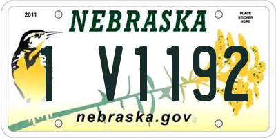 NE license plate 1V1192