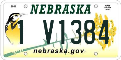 NE license plate 1V1384