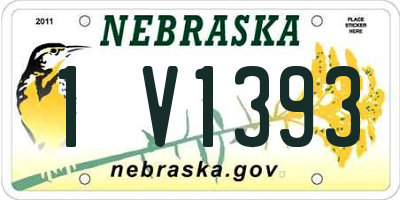 NE license plate 1V1393