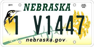 NE license plate 1V1447