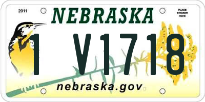 NE license plate 1V1718