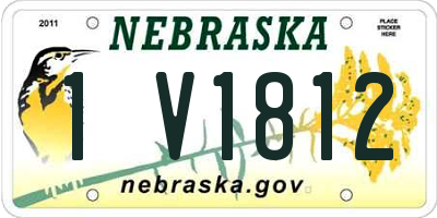 NE license plate 1V1812
