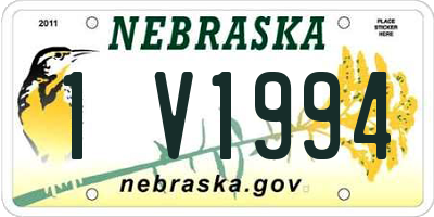 NE license plate 1V1994