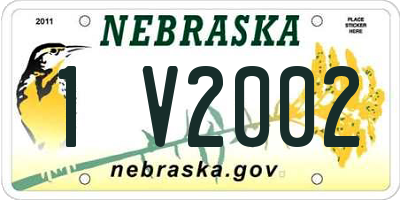 NE license plate 1V2002