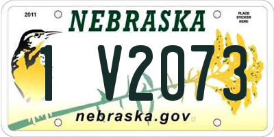 NE license plate 1V2073