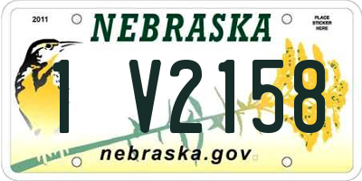 NE license plate 1V2158