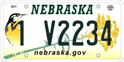 NE license plate 1V2234