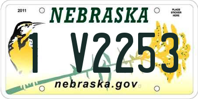 NE license plate 1V2253